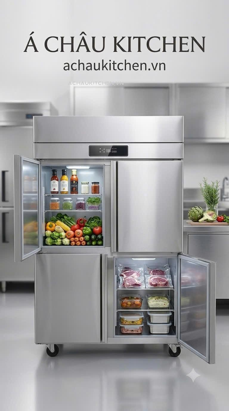 Tủ lạnh công nghiệp tủ mát đứng 4 cánh inox (1)
