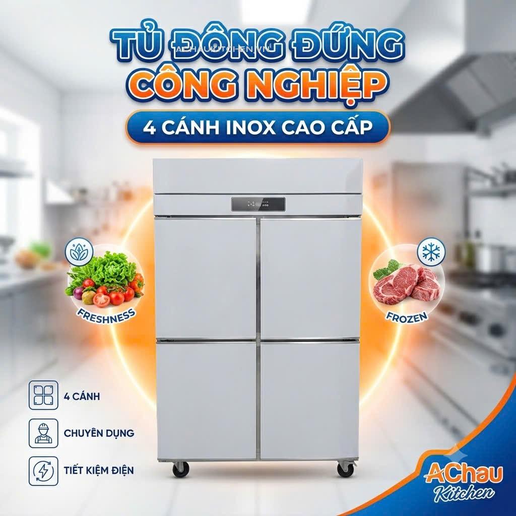 Tủ lạnh công nghiệp tủ đông đứng 4 cánh inox (1)
